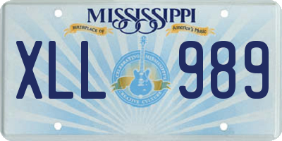 MS license plate XLL989