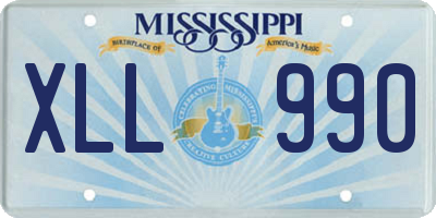 MS license plate XLL990
