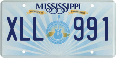 MS license plate XLL991