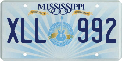 MS license plate XLL992