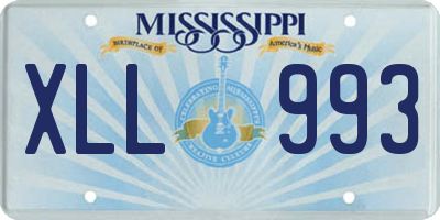 MS license plate XLL993