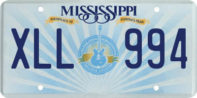 MS license plate XLL994