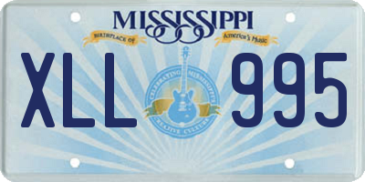 MS license plate XLL995