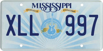 MS license plate XLL997