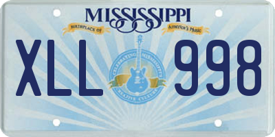 MS license plate XLL998