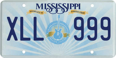 MS license plate XLL999