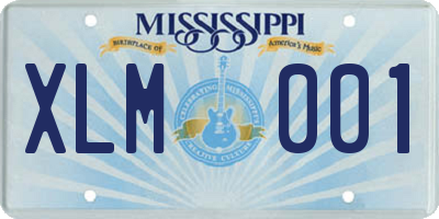 MS license plate XLM001