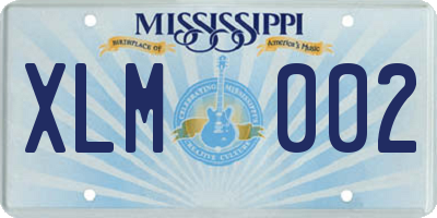 MS license plate XLM002