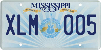 MS license plate XLM005