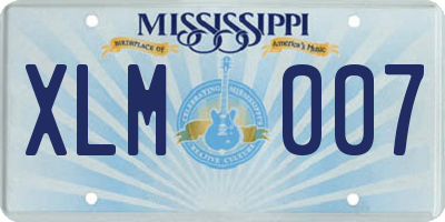 MS license plate XLM007