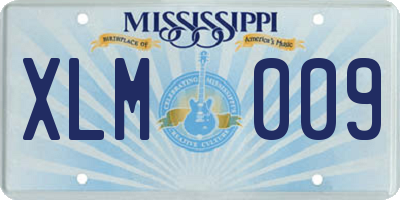 MS license plate XLM009