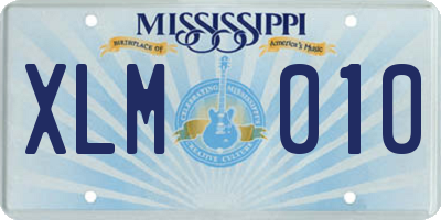 MS license plate XLM010