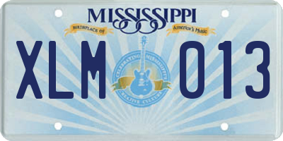 MS license plate XLM013