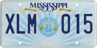 MS license plate XLM015