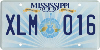 MS license plate XLM016
