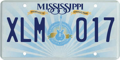 MS license plate XLM017