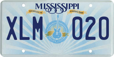 MS license plate XLM020
