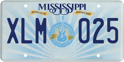 MS license plate XLM025