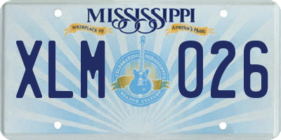 MS license plate XLM026