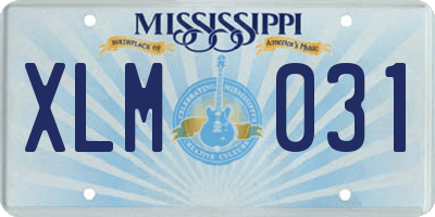 MS license plate XLM031
