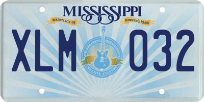MS license plate XLM032
