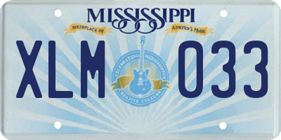 MS license plate XLM033