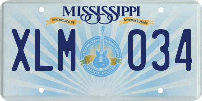 MS license plate XLM034