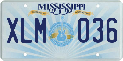 MS license plate XLM036