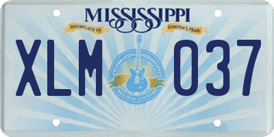 MS license plate XLM037