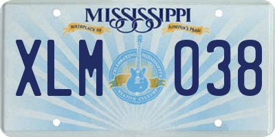 MS license plate XLM038