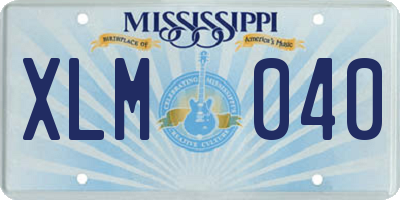 MS license plate XLM040
