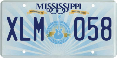 MS license plate XLM058