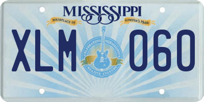 MS license plate XLM060