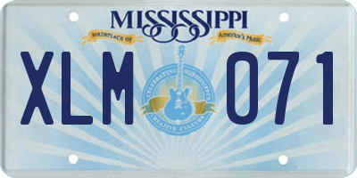 MS license plate XLM071