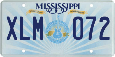 MS license plate XLM072