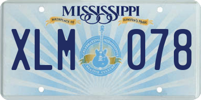 MS license plate XLM078