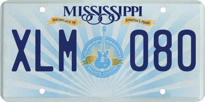 MS license plate XLM080