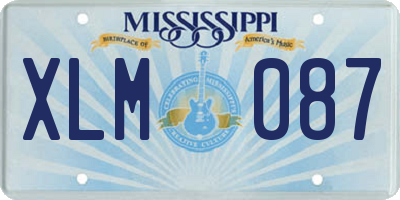 MS license plate XLM087
