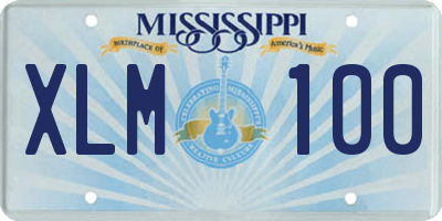 MS license plate XLM100