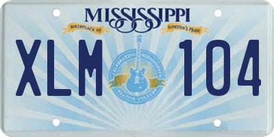 MS license plate XLM104