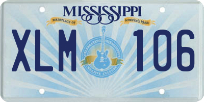 MS license plate XLM106