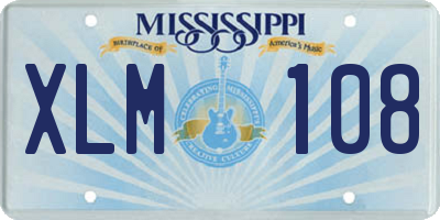 MS license plate XLM108