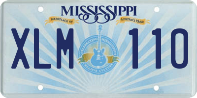 MS license plate XLM110