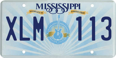 MS license plate XLM113