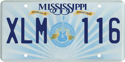 MS license plate XLM116