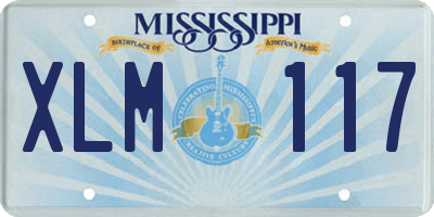 MS license plate XLM117