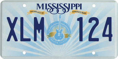 MS license plate XLM124