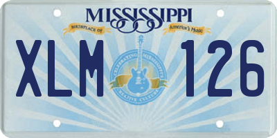 MS license plate XLM126