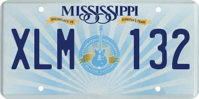 MS license plate XLM132