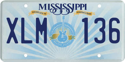 MS license plate XLM136